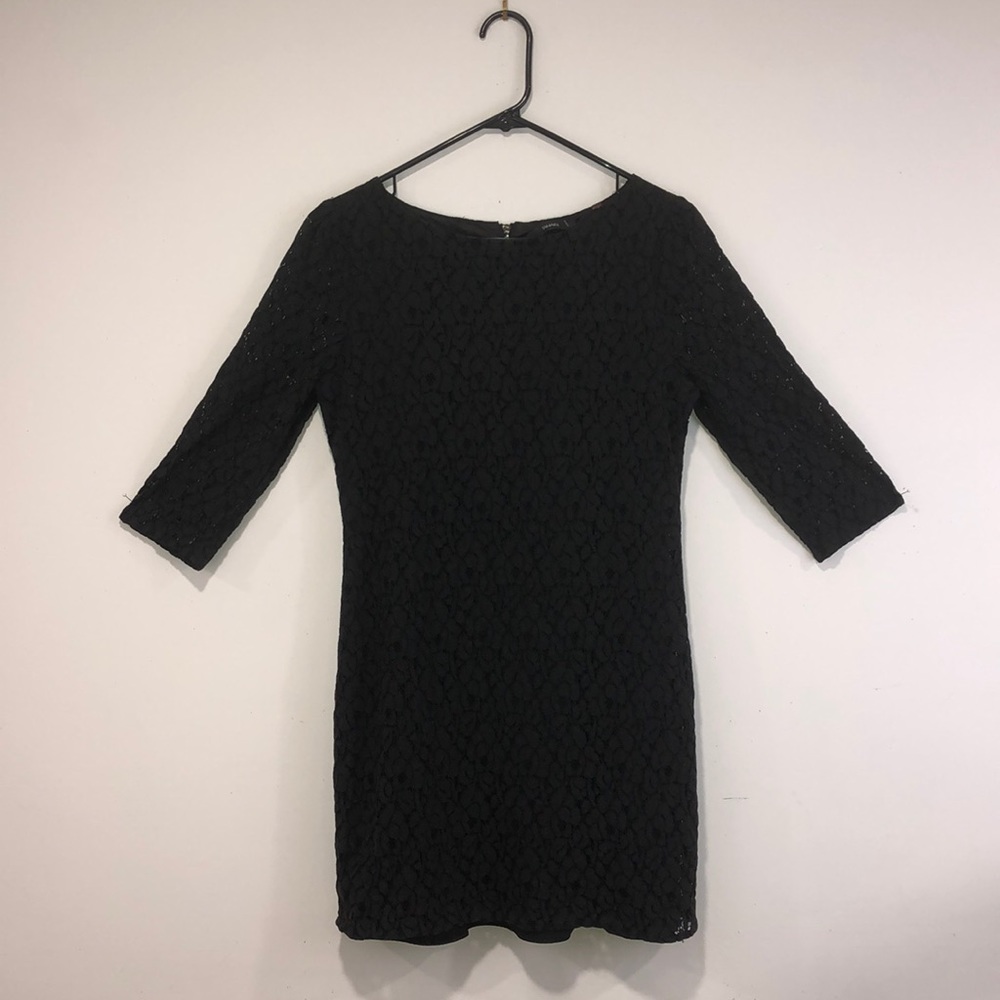 Tahari black lace dress with 3/4 sleeve, size 8 🖤